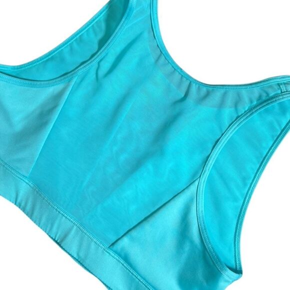 Victoria's Secret VSX High Neck Mesh Yoga Sports Bra Teal Size Medium - Picture 4 of 9